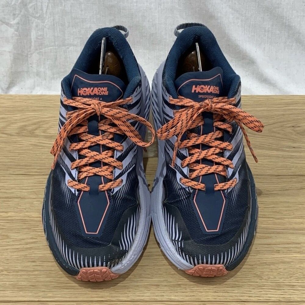 HOKA ONE ONE Speedgoat 4 Women’s Running Sneaker Blue Gray Orange 1106527